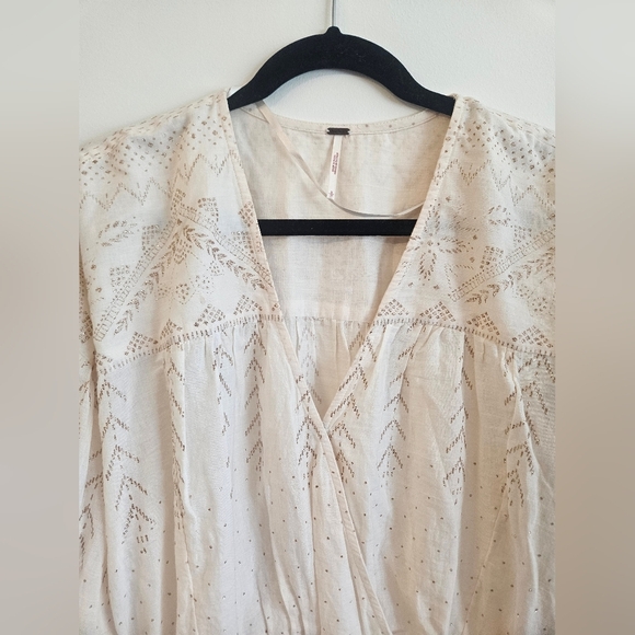 Free People Counting Stars Peasant Blouse Boho Size S - Picture 4 of 14